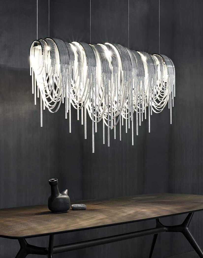 Tarien Chandelier Layered Chain Nickel Luxury