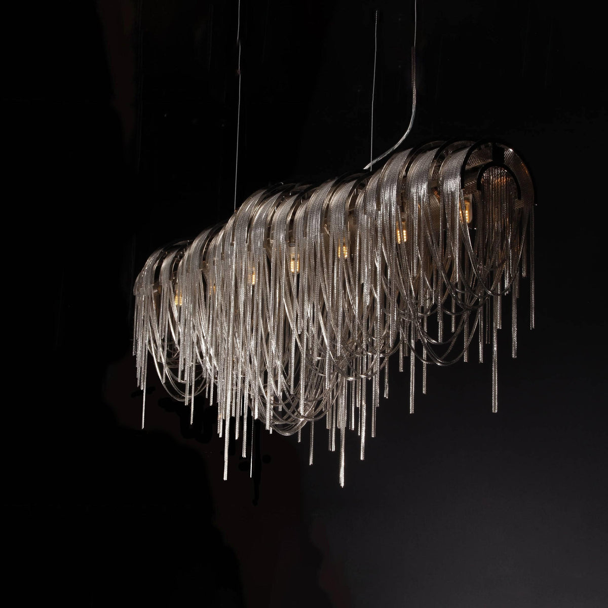Tarien Chandelier Layered Chain Nickel Luxury