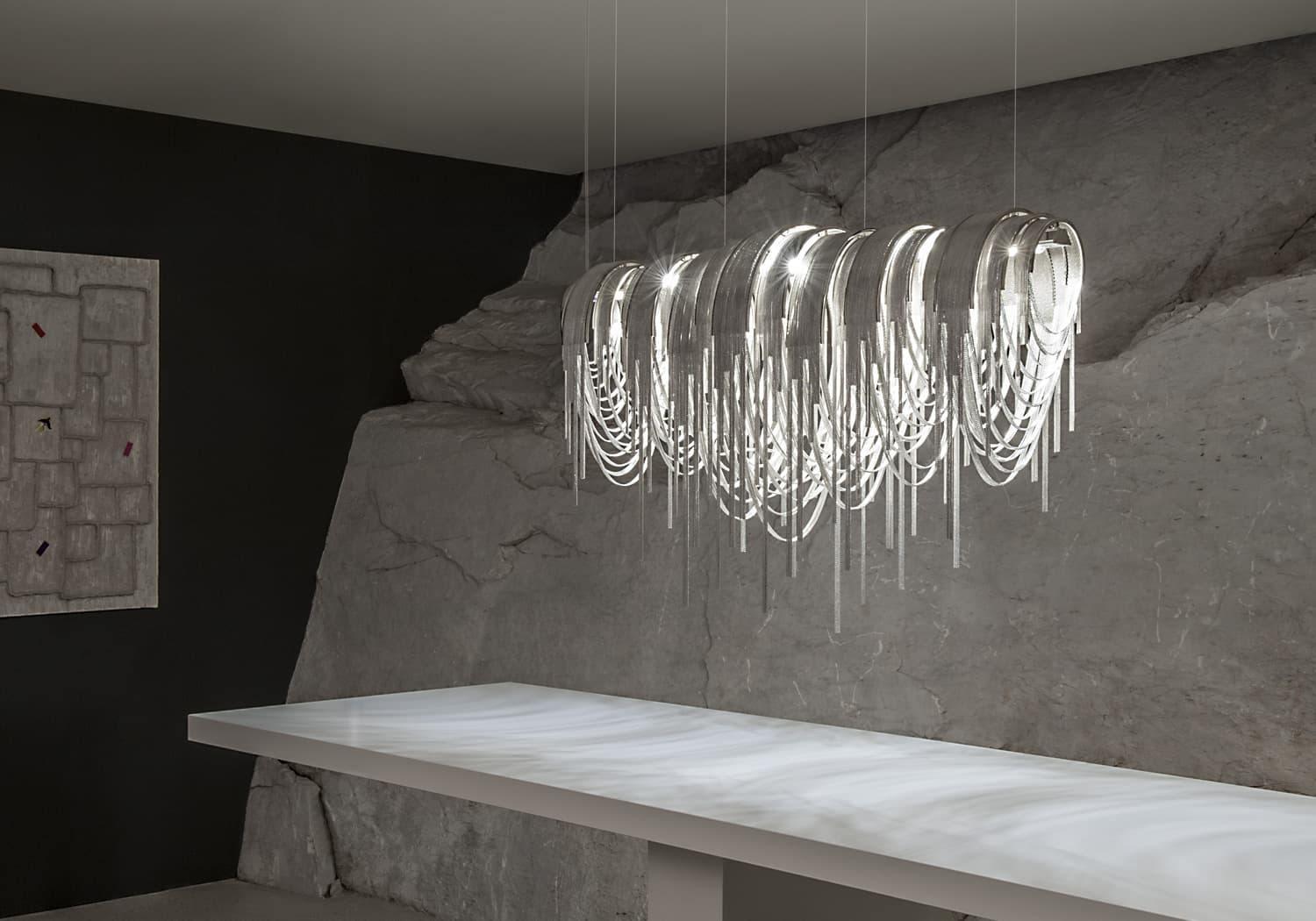 Tarien Chandelier Layered Chain Nickel Luxury