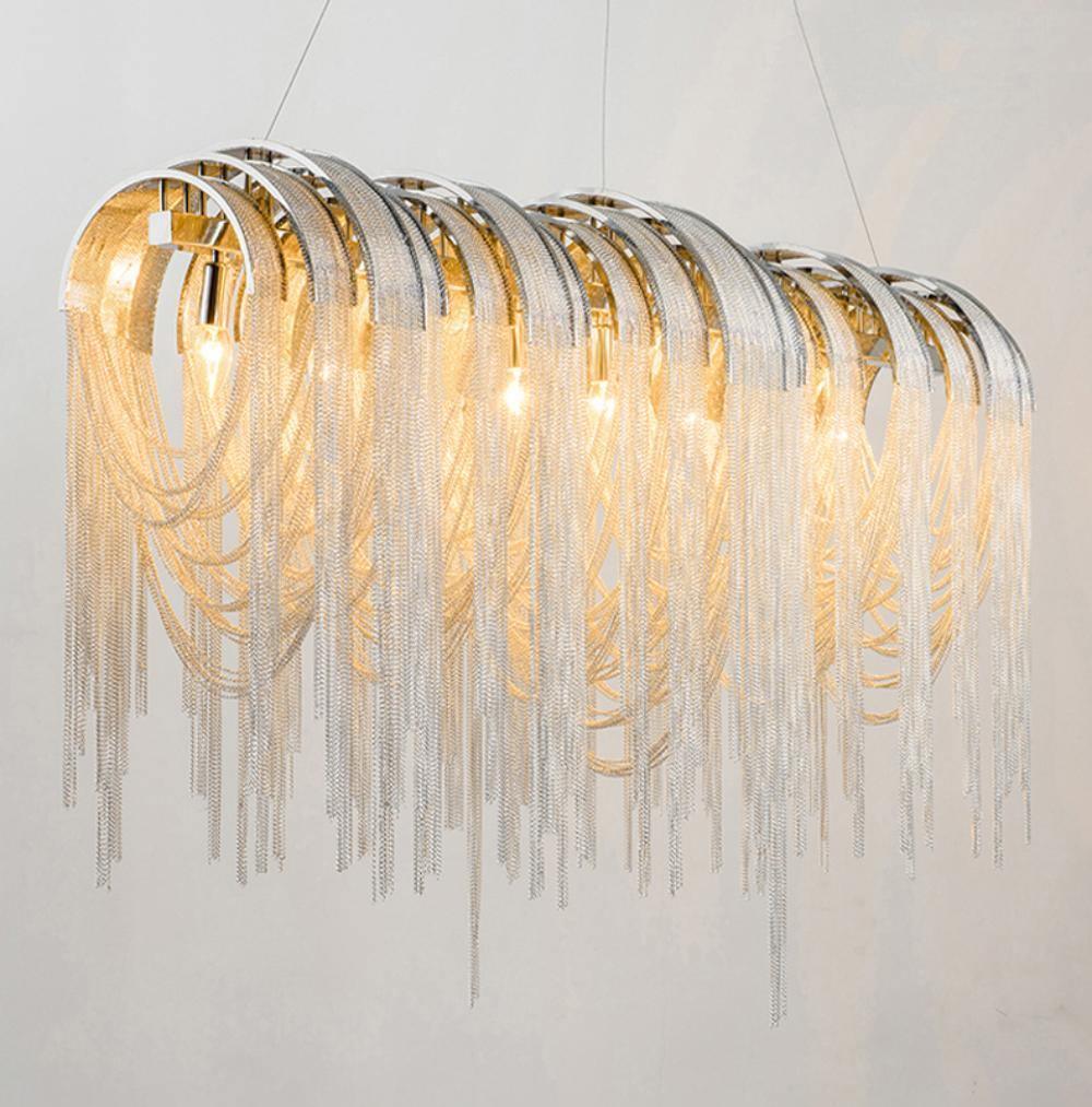 Tarien Chandelier Layered Chain Nickel Luxury