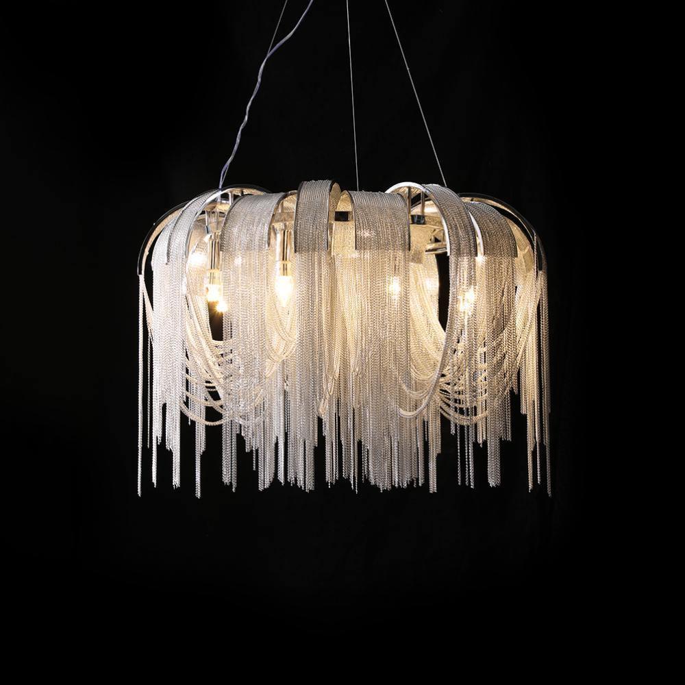 Tarien Chandelier Layered Chain Nickel Luxury