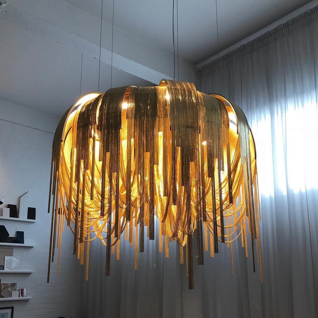 Tarien Chandelier Layered Chain Nickel Luxury