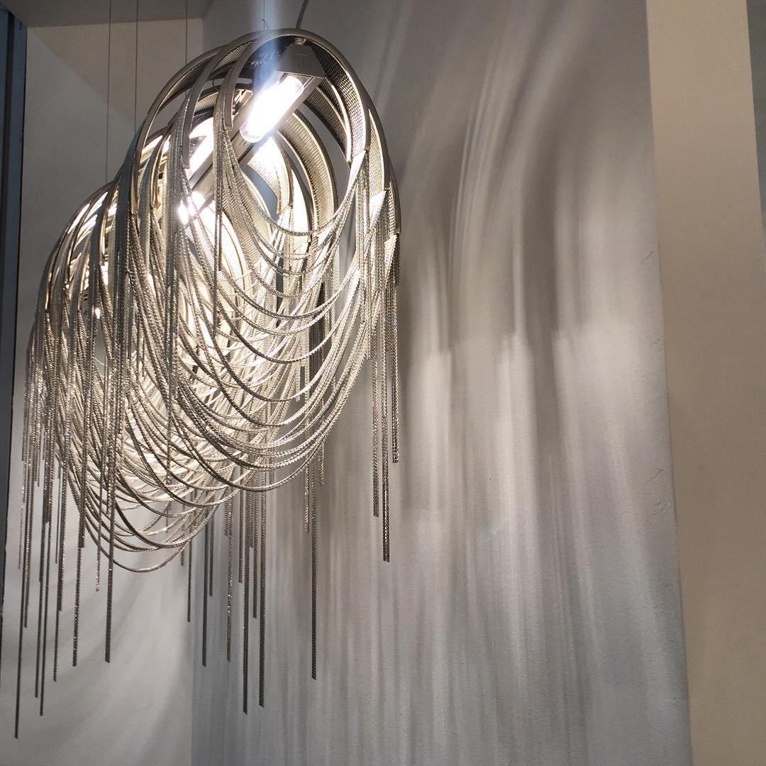 Tarien Chandelier Layered Chain Nickel Luxury