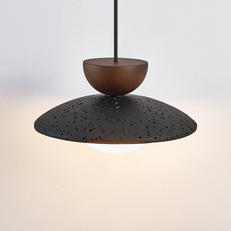 Ignis Dome Black Travertine Pendant Light