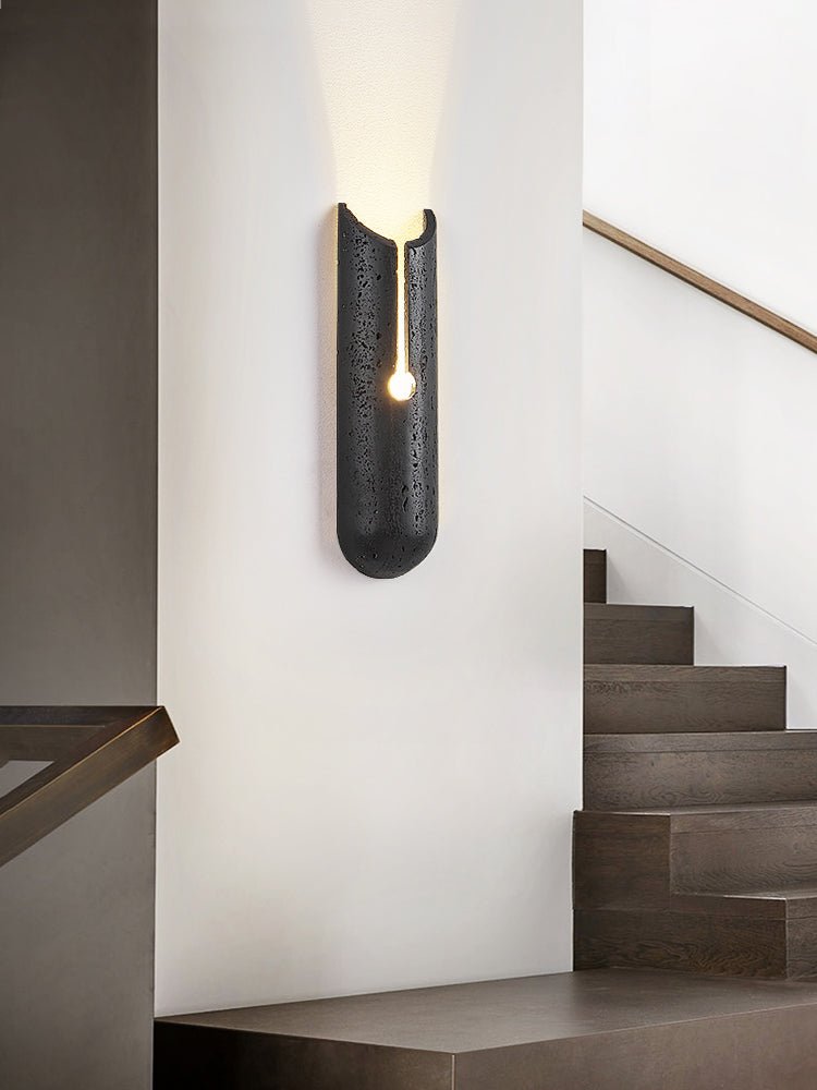 Elraeila Split Black Travertine Wall Light