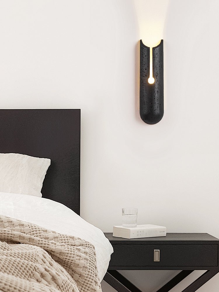 Elraeila Split Black Travertine Wall Light