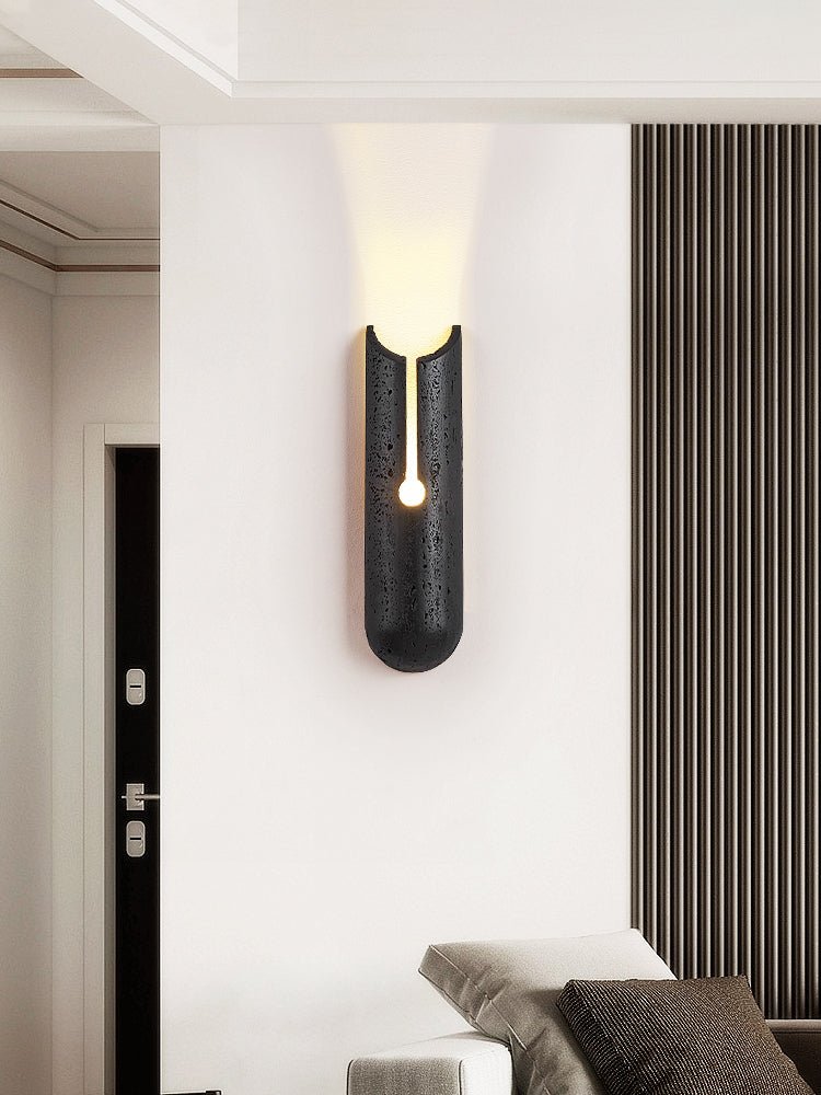 Elraeila Split Black Travertine Wall Light