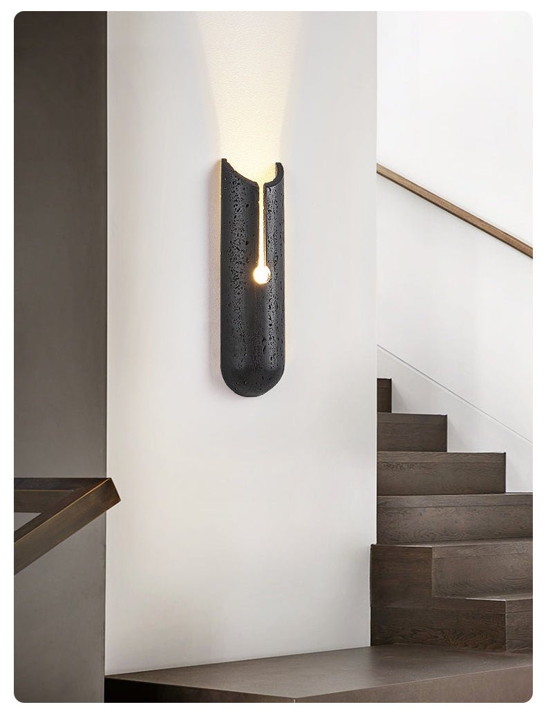 Elraeila Split Black Travertine Wall Light