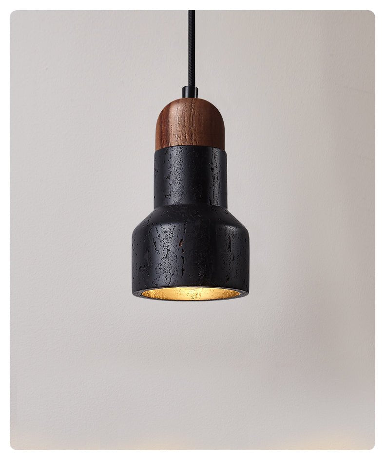 Foundry Modern Black Travertine Pendant Light