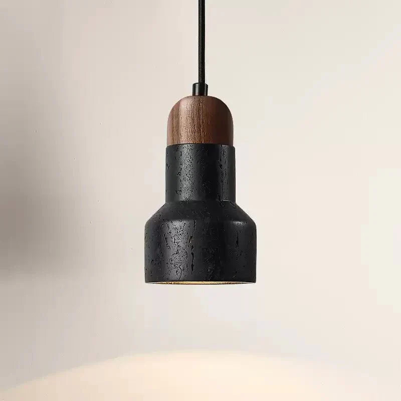 Foundry Modern Black Travertine Pendant Light