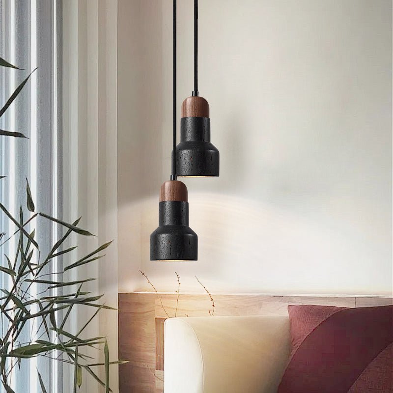Foundry Modern Black Travertine Pendant Light