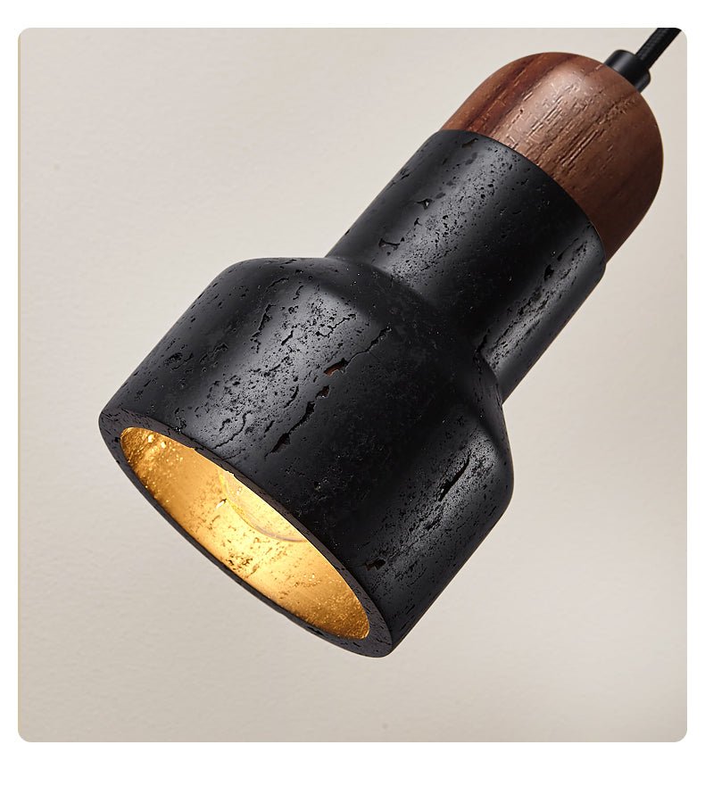 Foundry Modern Black Travertine Pendant Light