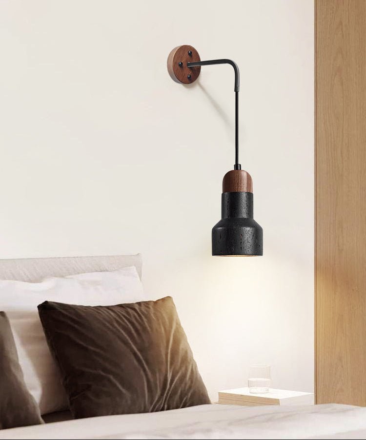 Alcarion Vintage Black Travertine Rope Wall Lamp