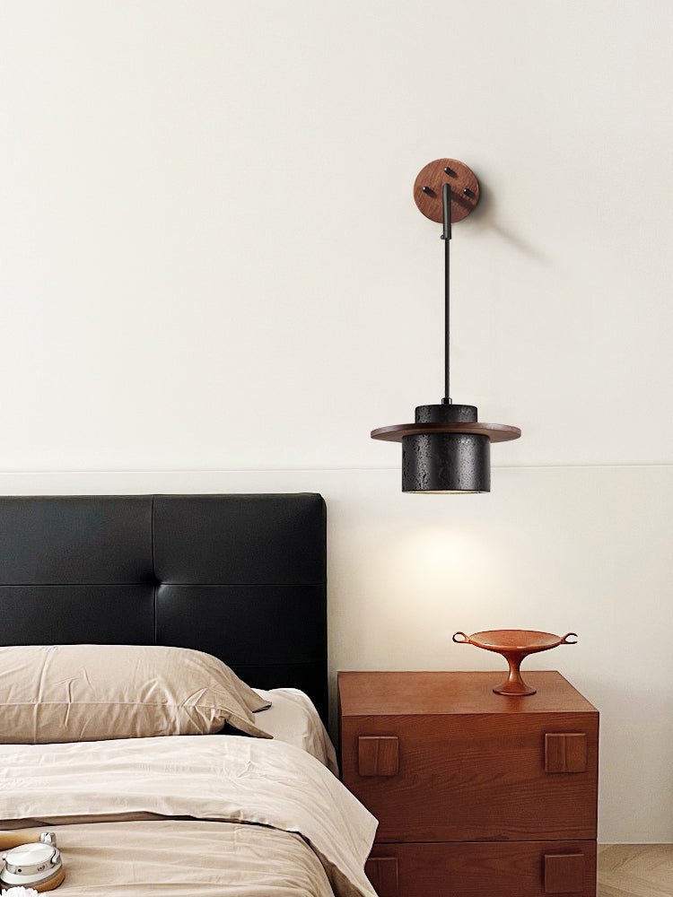 Halyn Modern Black Travertine Wall Light