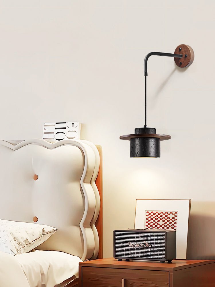 Halyn Modern Black Travertine Wall Light