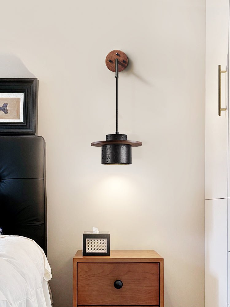 Halyn Modern Black Travertine Wall Light