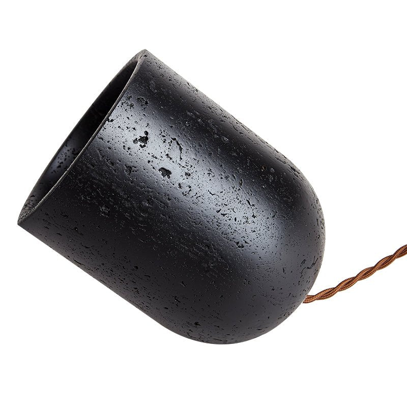 Lumi Minimalist Black Travertine Table Lamp