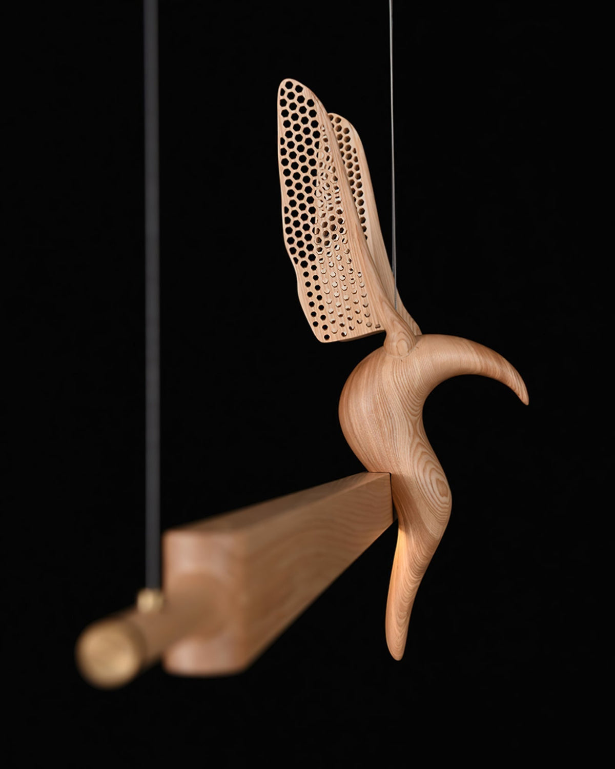 Varinisra Sculptural Oak Pendant Light