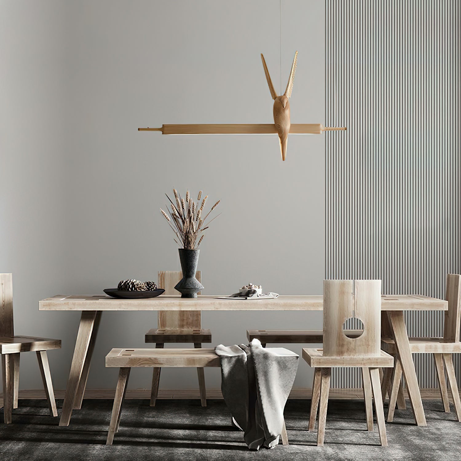 Varinisra Sculptural Oak Pendant Light