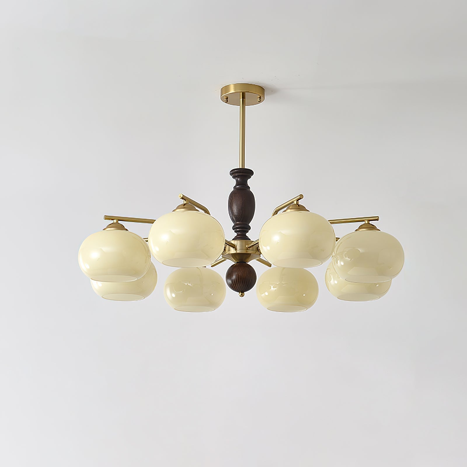 Elverora Chandelier Walnut Beige Orb