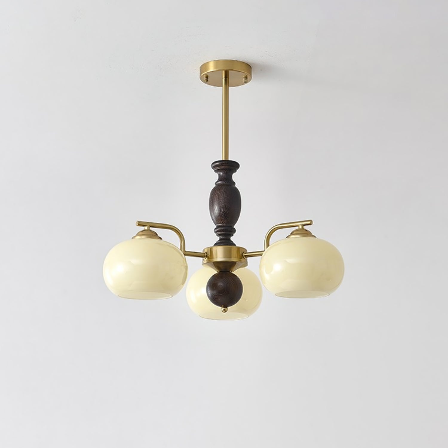 Elverora Chandelier Walnut Beige Orb