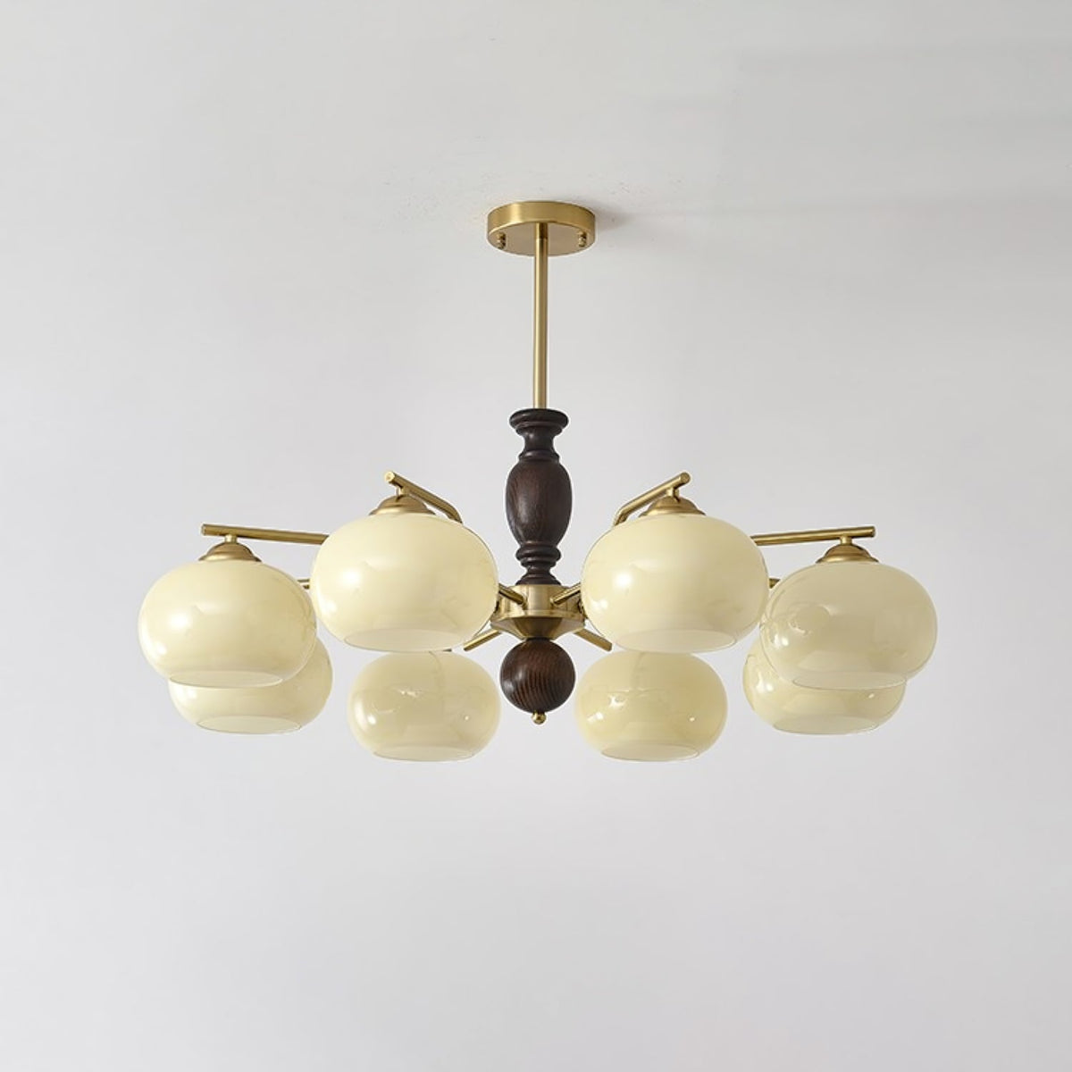 Elverora Chandelier Walnut Beige Orb