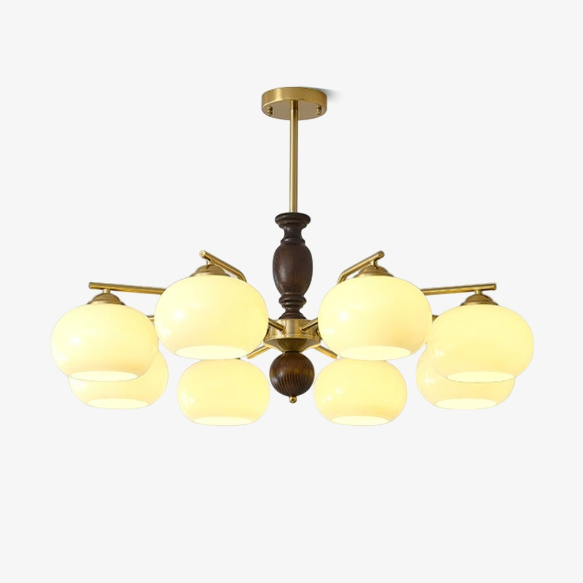Elverora Chandelier Walnut Beige Orb