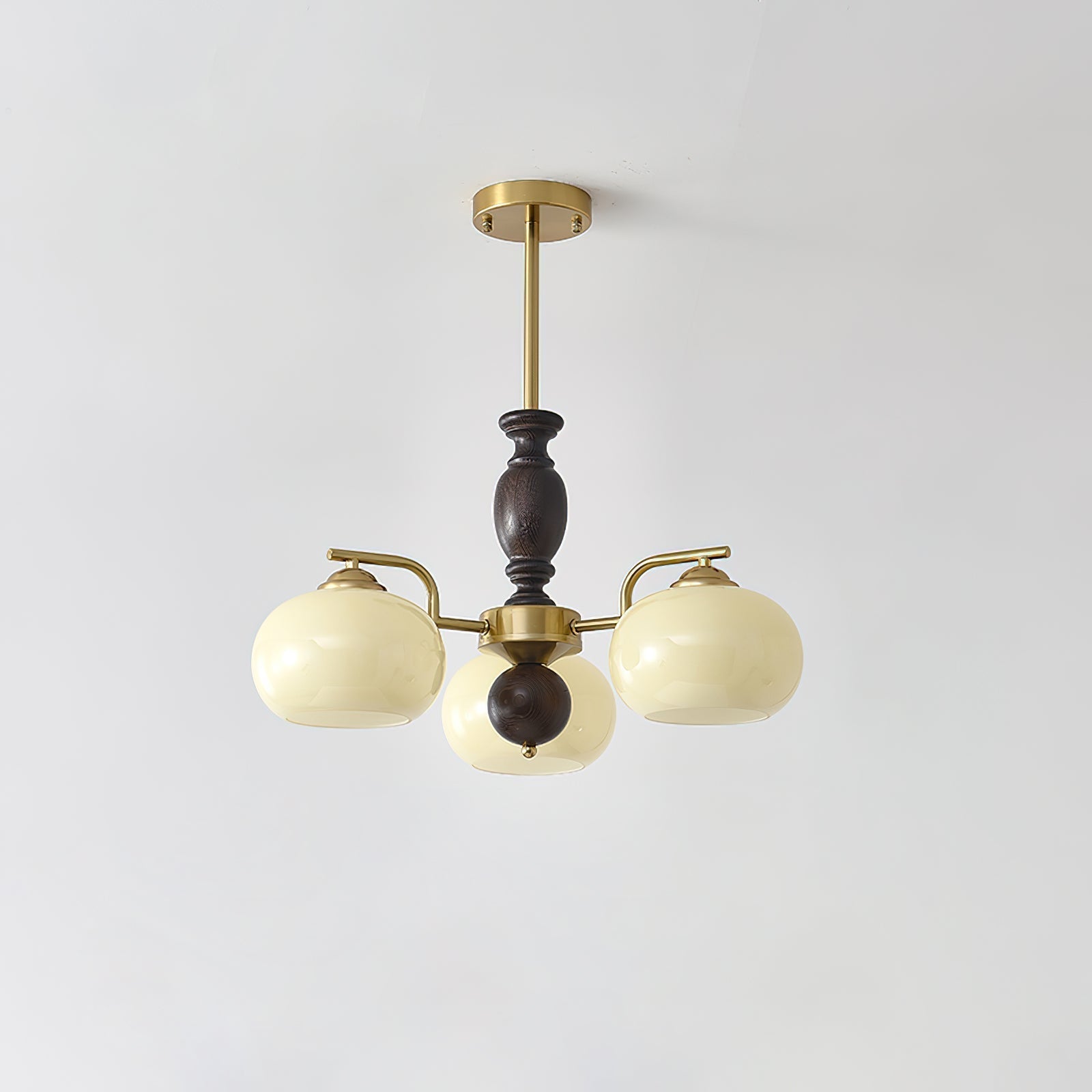 Elverora Chandelier Walnut Beige Orb