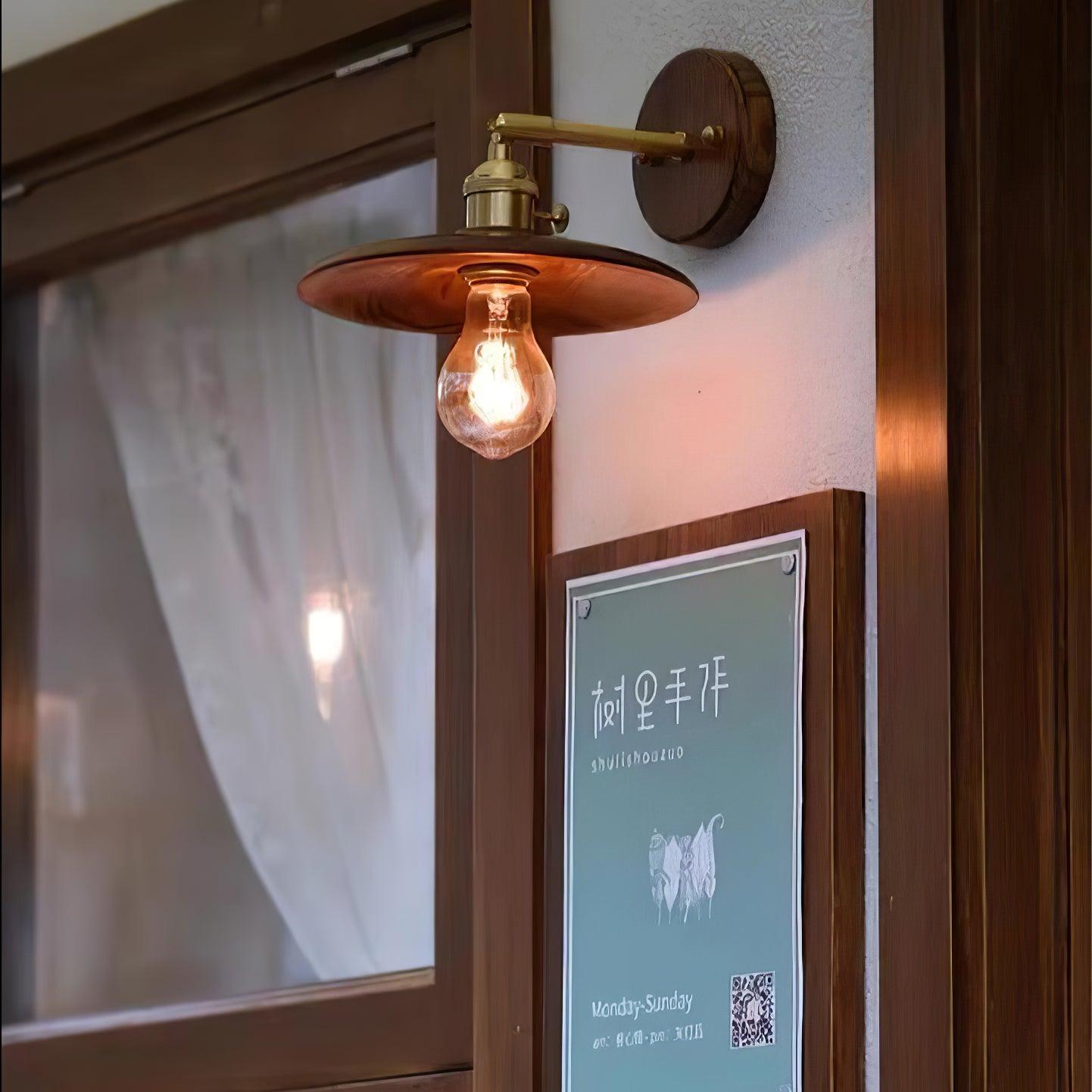 Auroelia Brass Rustic Wall Lamp