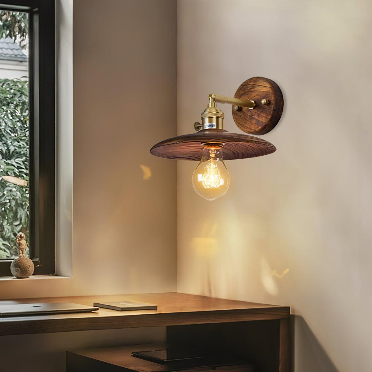 Auroelia Brass Rustic Wall Lamp