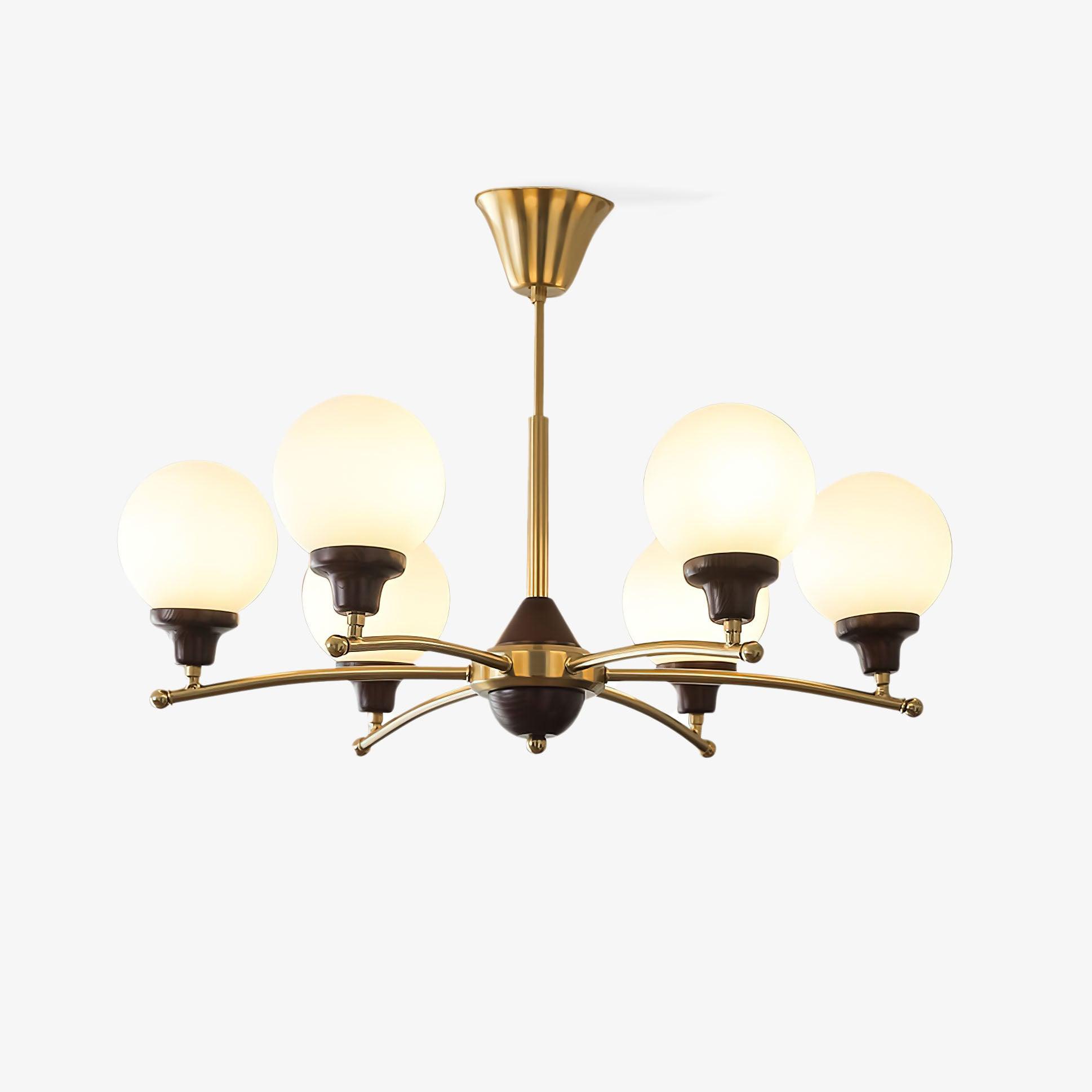 Elvanella Chandelier Walnut Glass Balls