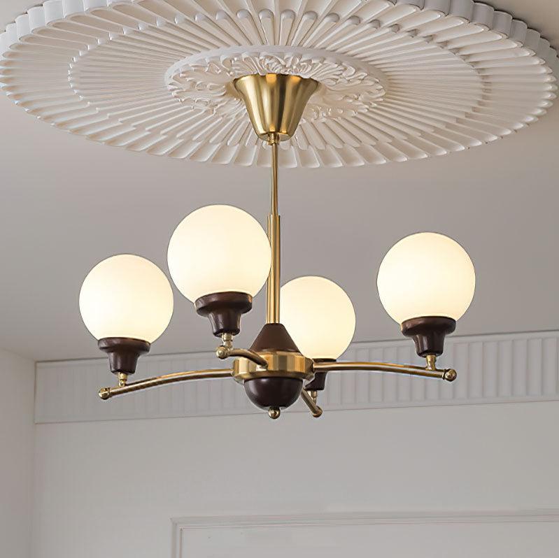 Elvanella Chandelier Walnut Glass Balls