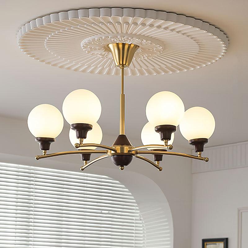 Elvanella Chandelier Walnut Glass Balls