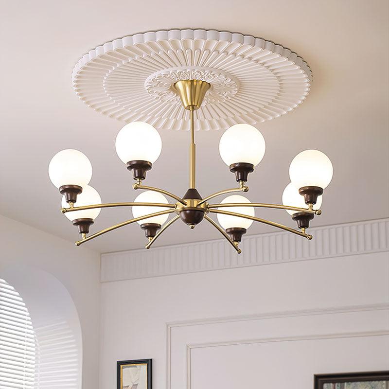 Elvanella Chandelier Walnut Glass Balls