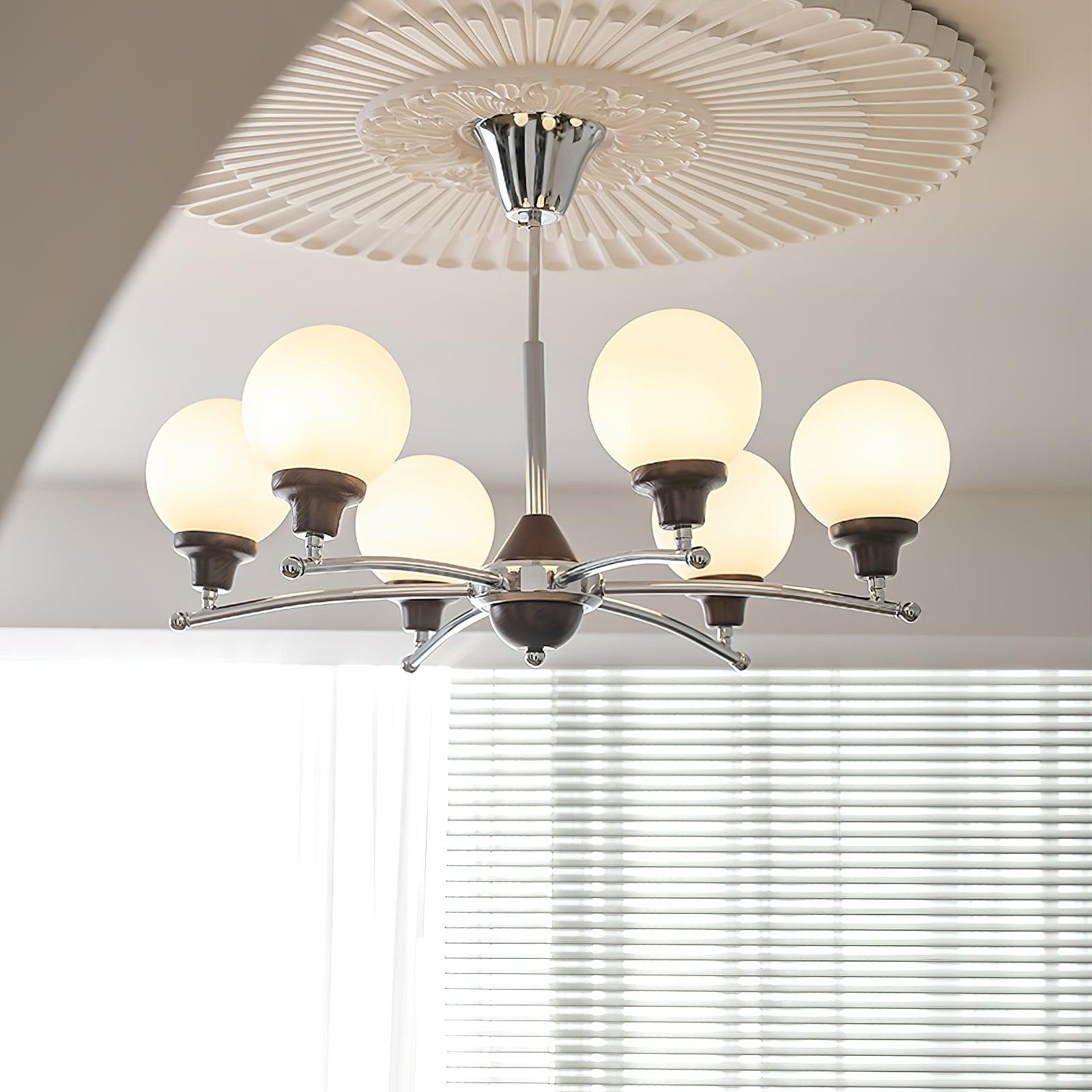 Elvanella Chandelier Walnut Glass Balls