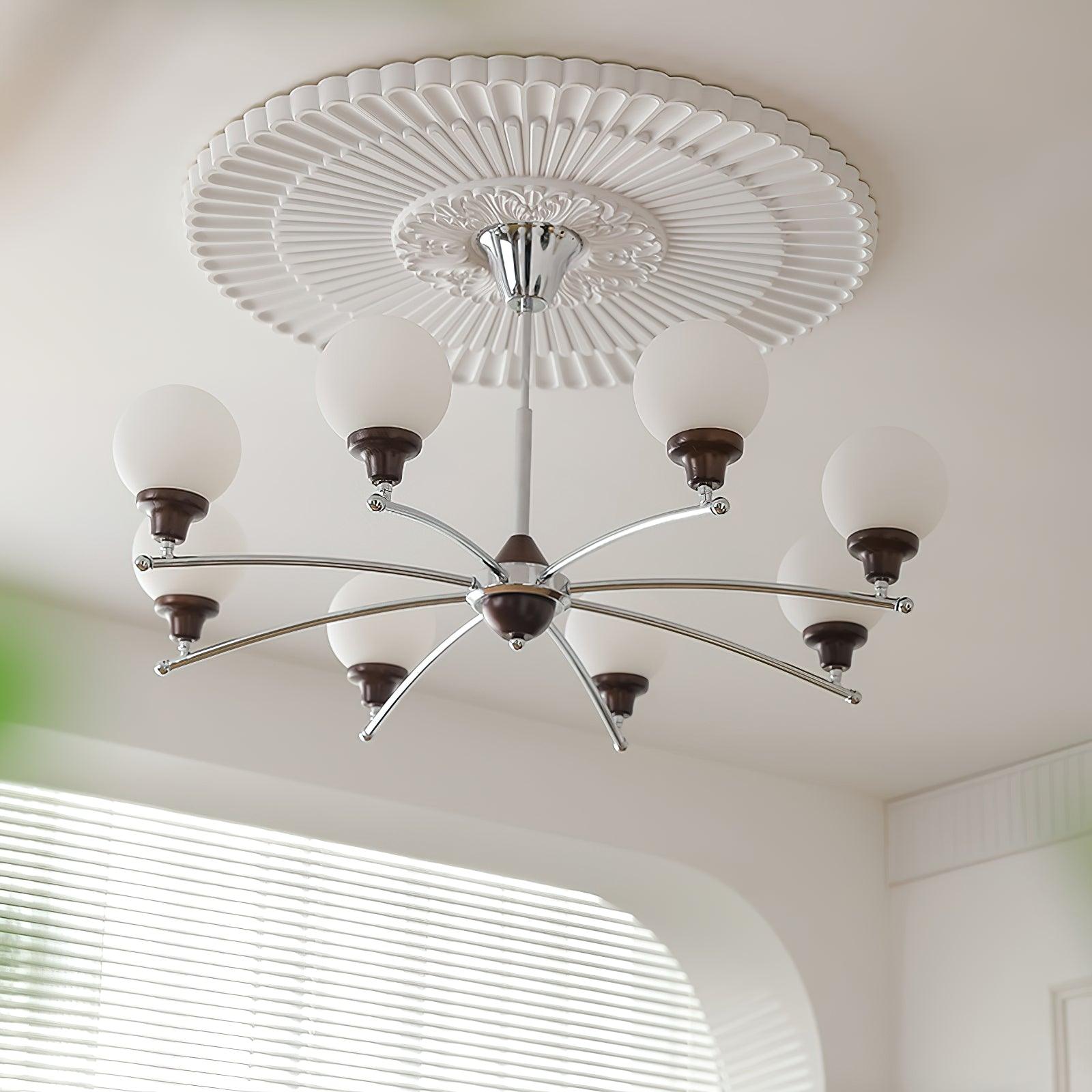 Elvanella Chandelier Walnut Glass Balls