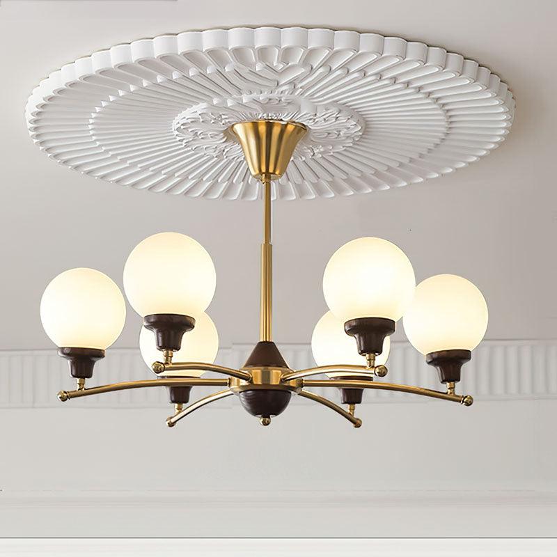 Elvanella Chandelier Walnut Glass Balls