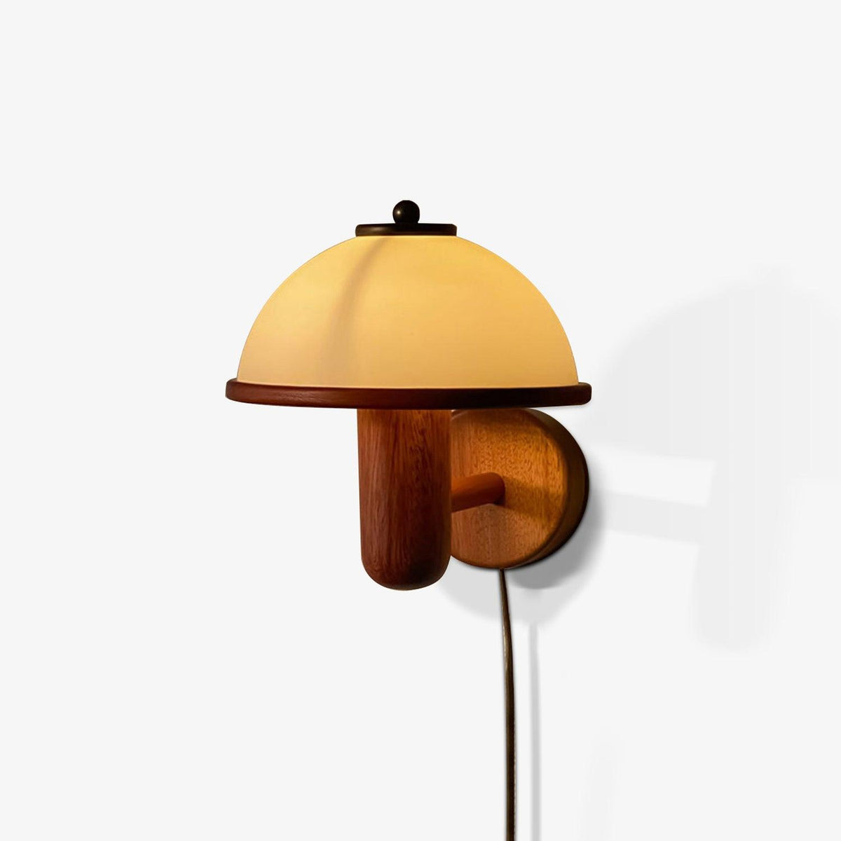 Rinerise Wall Lamp Mushroom Wood Oak