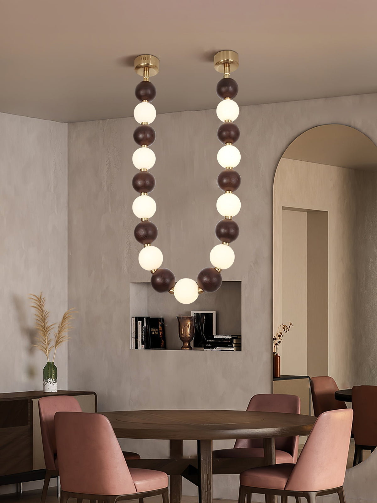 Aldisira Chandelier Walnut Bead Necklace