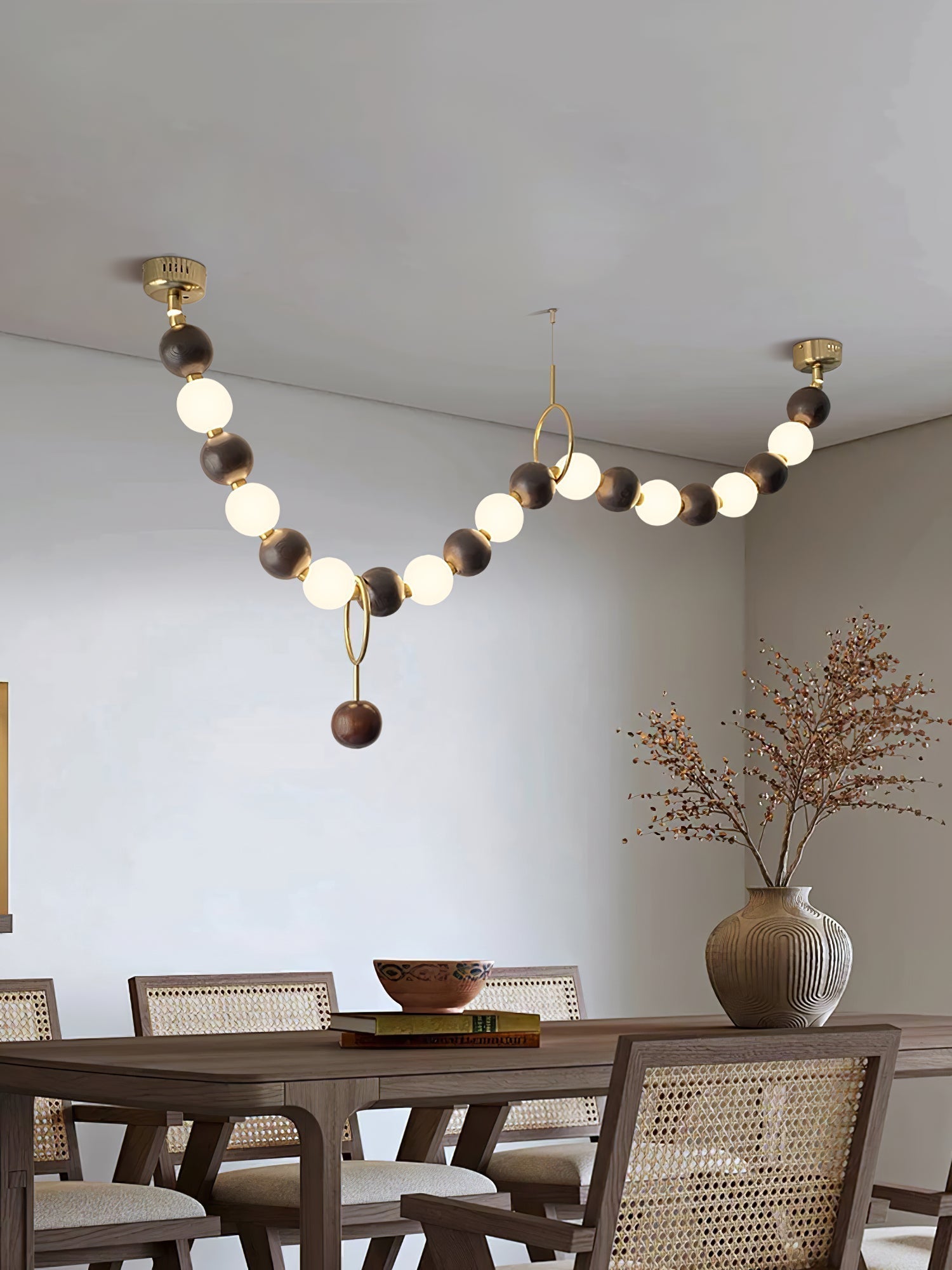 Aldisira Chandelier Walnut Bead Necklace