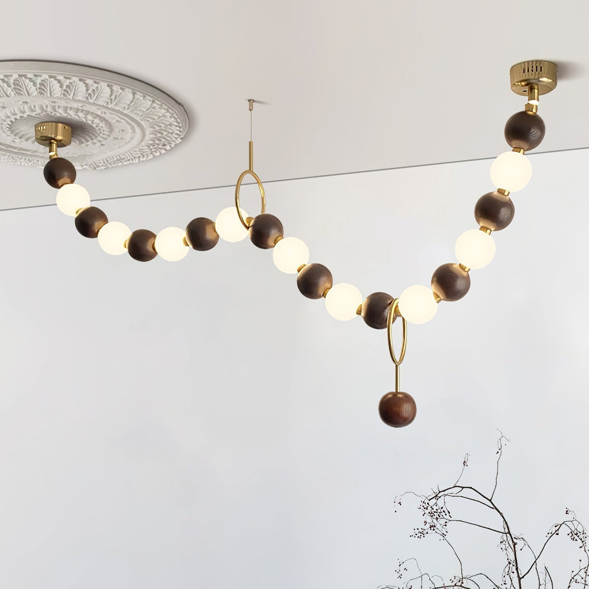 Aldisira Chandelier Walnut Bead Necklace