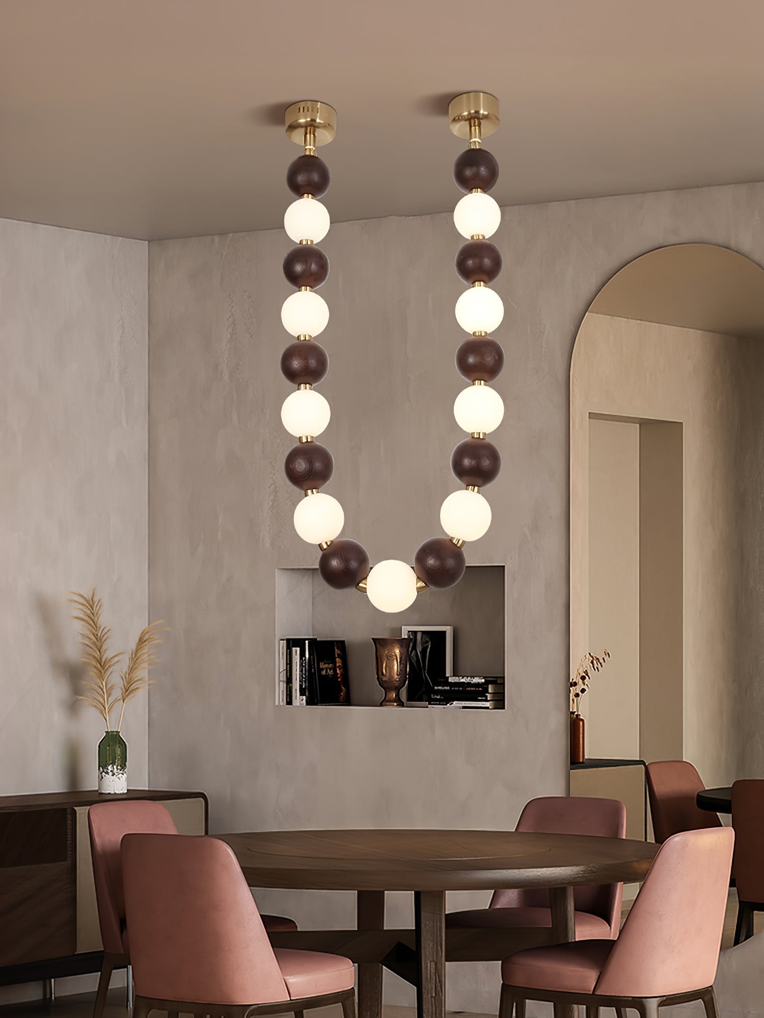Aldisira Chandelier Walnut Bead Necklace