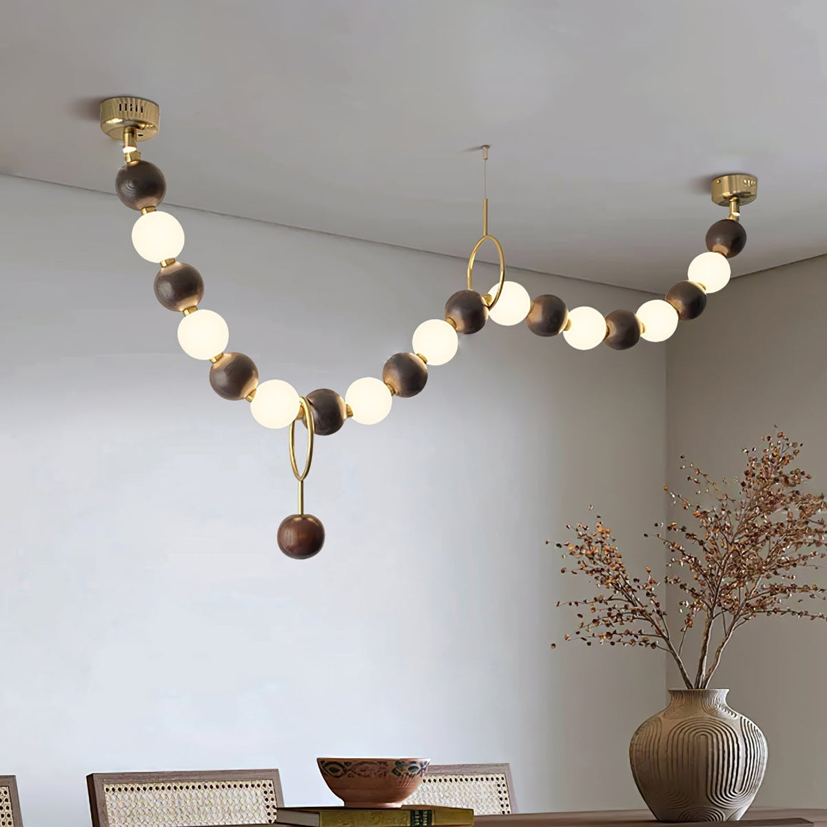 Aldisira Chandelier Walnut Bead Necklace