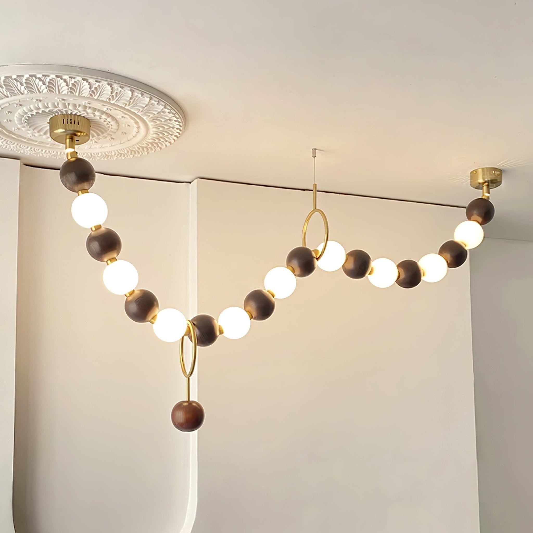 Aldisira Chandelier Walnut Bead Necklace
