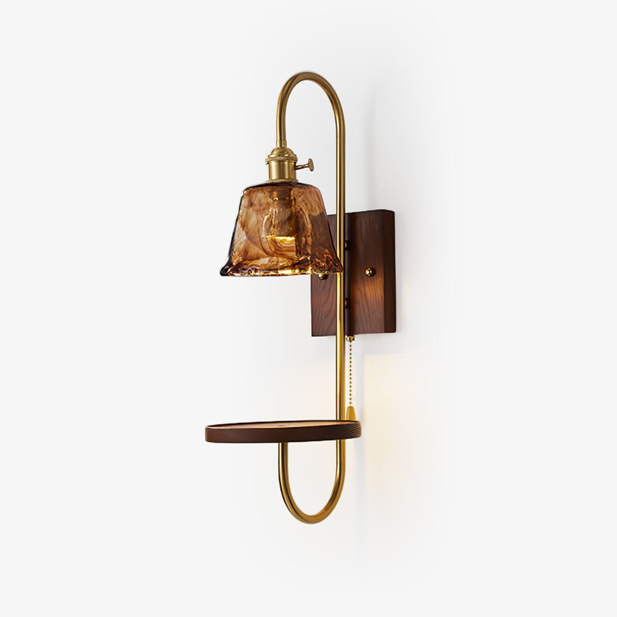 Altheus Nordic Art Shelf Walnut Wood Ceramics Sconce Wall lamp