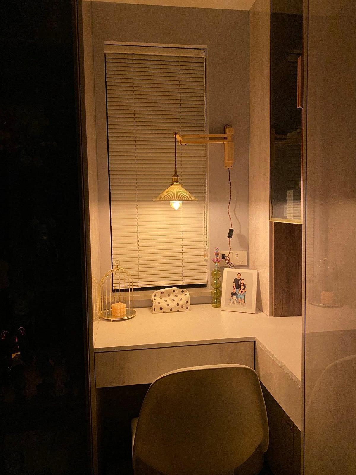 Sathen Nordic Art Telescopic Walnut Ceramic Wooden Wall Lamp