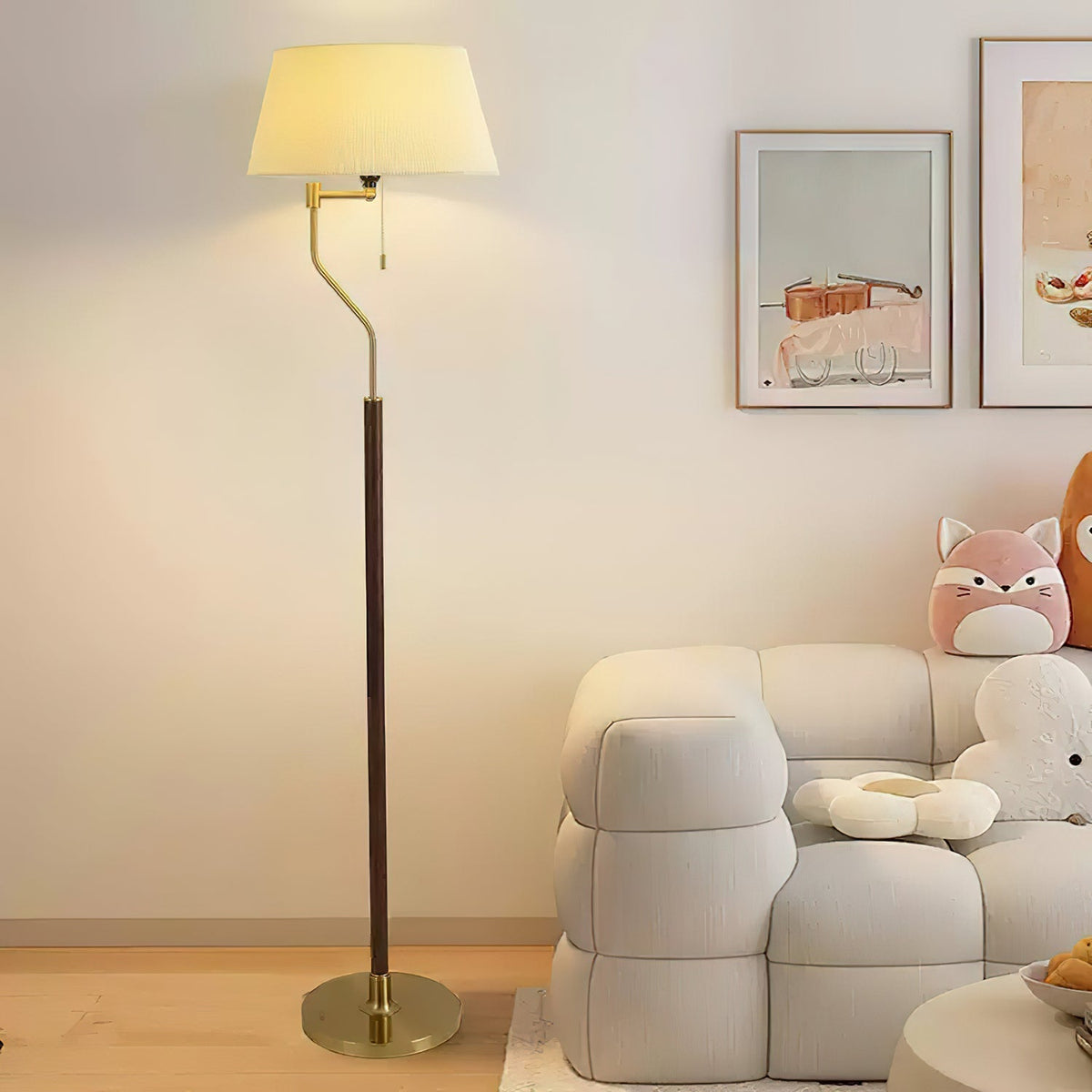 Elverine Walnut Whisper Floor Lamp