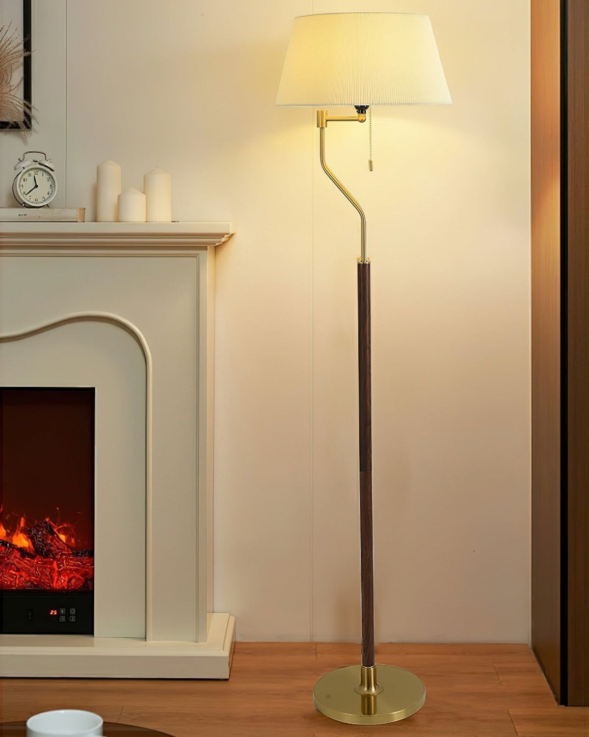 Elverine Walnut Whisper Floor Lamp