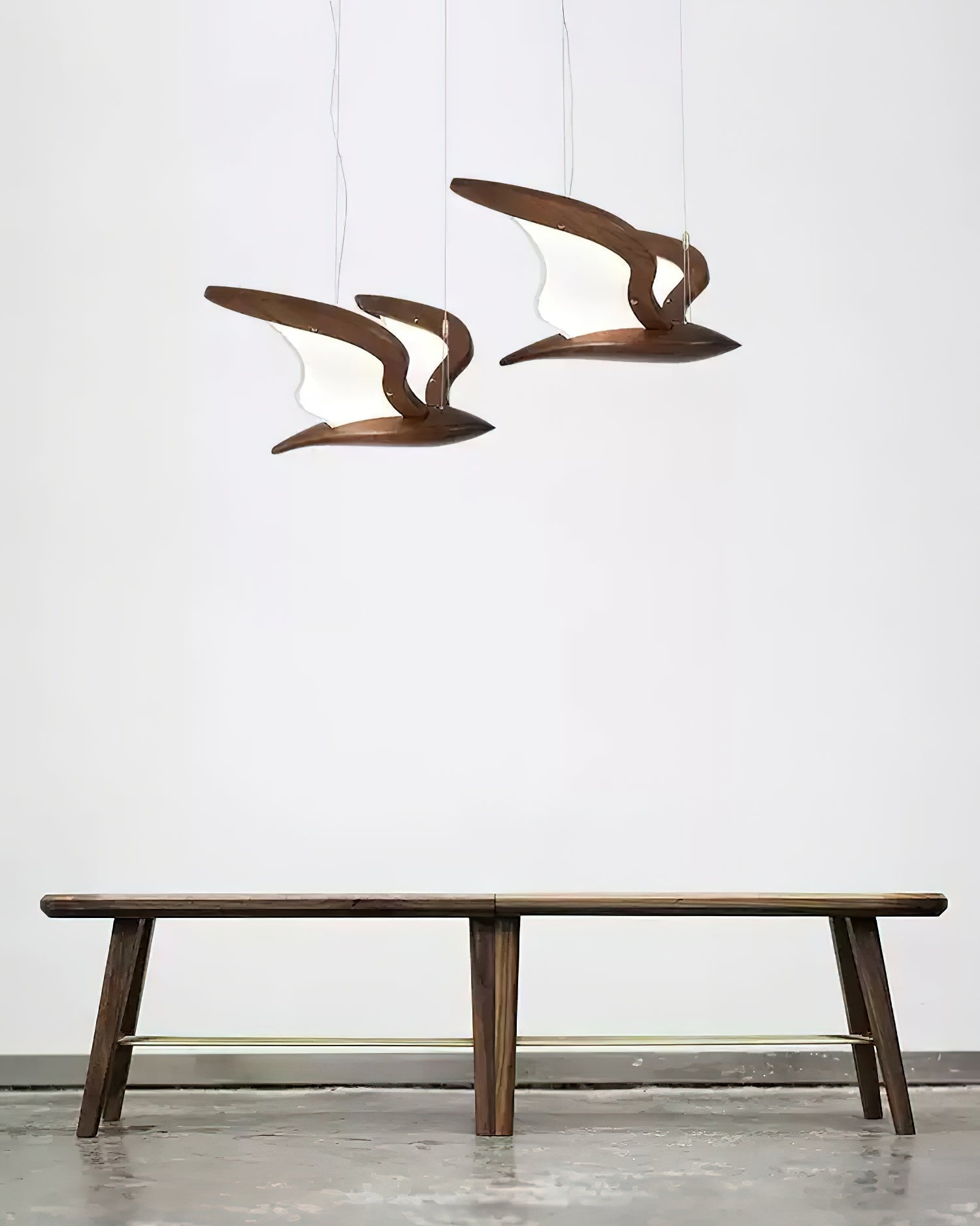 Aldiira Chandelier Bird Form Wood Sculptural
