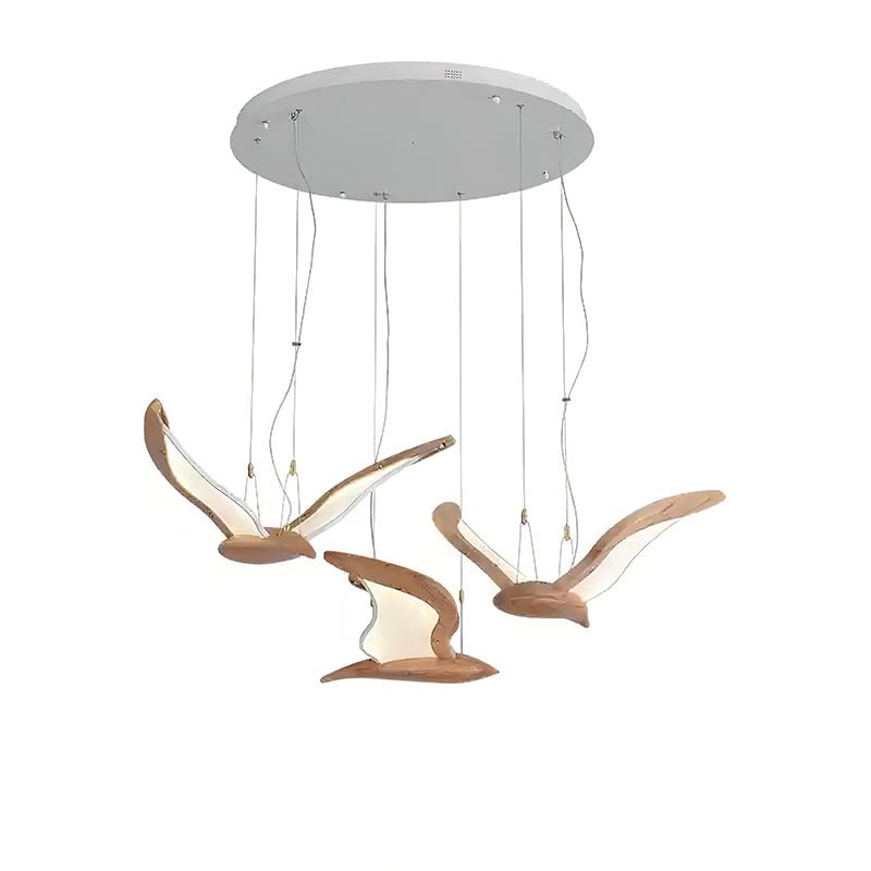 Aldiira Chandelier Bird Form Wood Sculptural